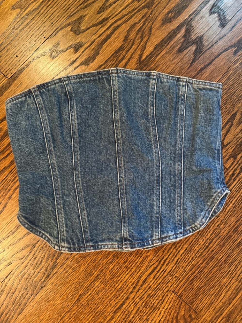Aritzia Denim Blue Strapless Corset Top